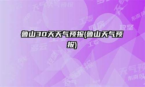 鲁山天气预报30天最新_鲁山天气预报一周天气